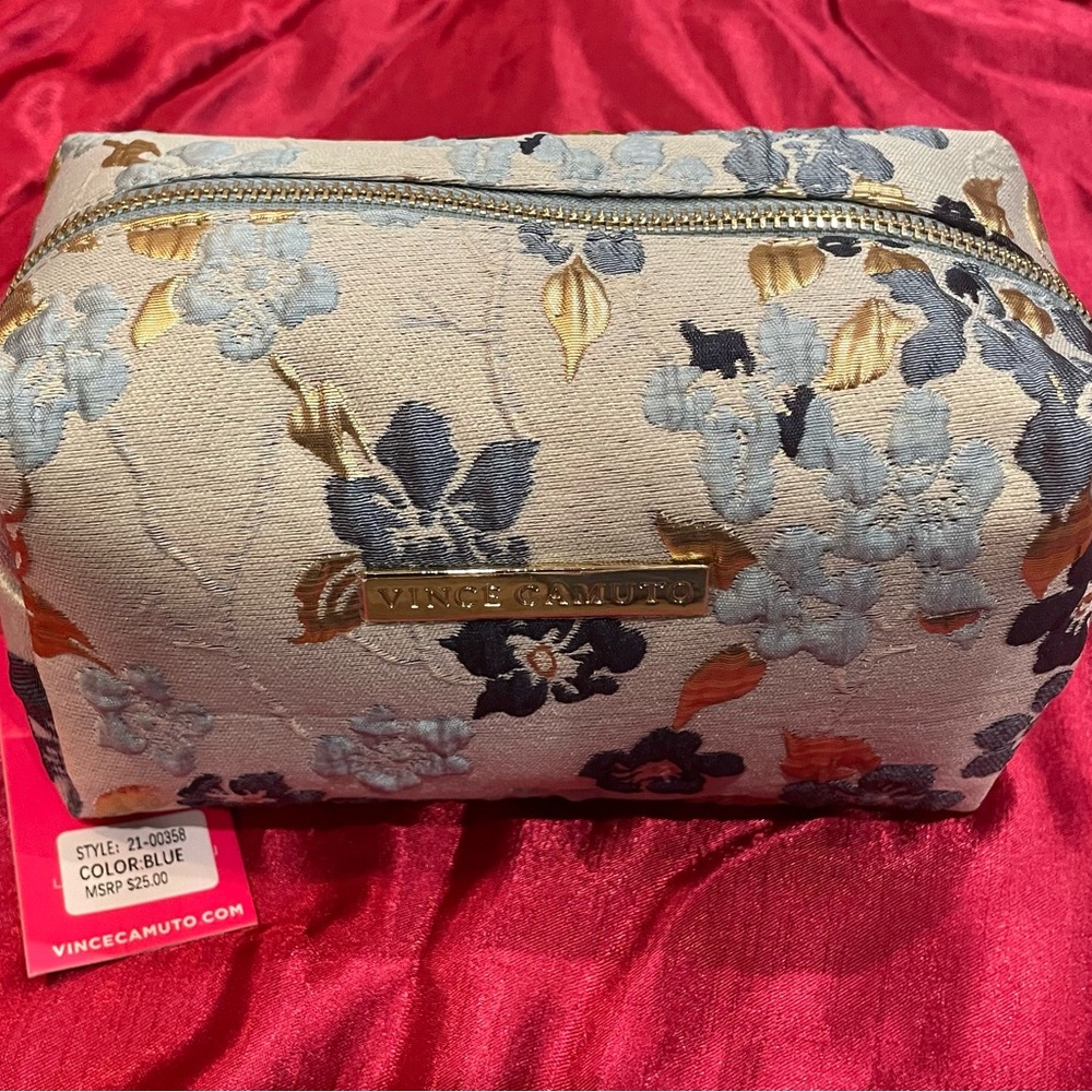 Vince Camuto Floral Cosmetic Bag. NWT